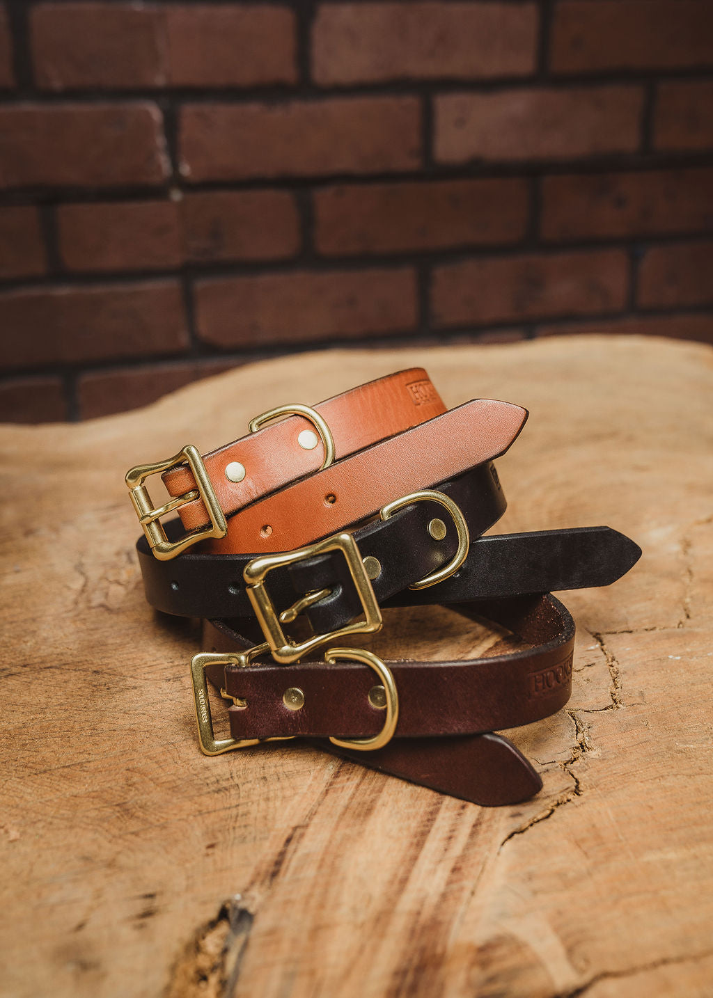 English Tan Bridle Dog Collar