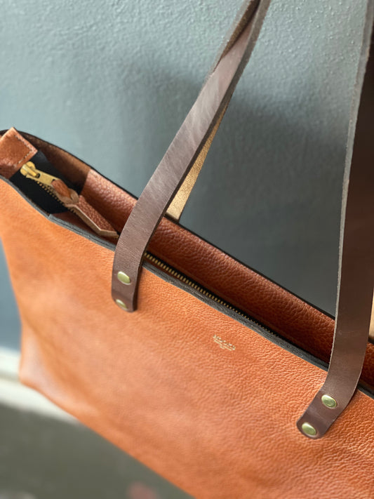 Cognac Montana Large Tote Bag