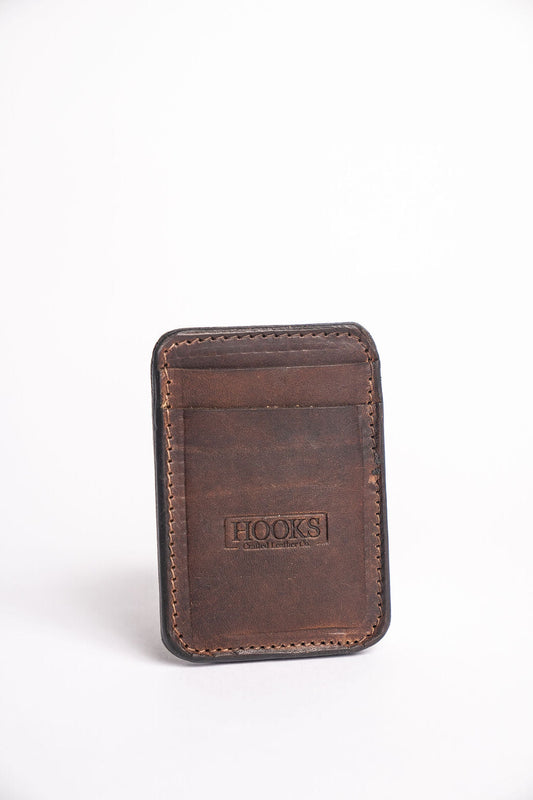 Brown Nut Magnetic Money Clip Wallet