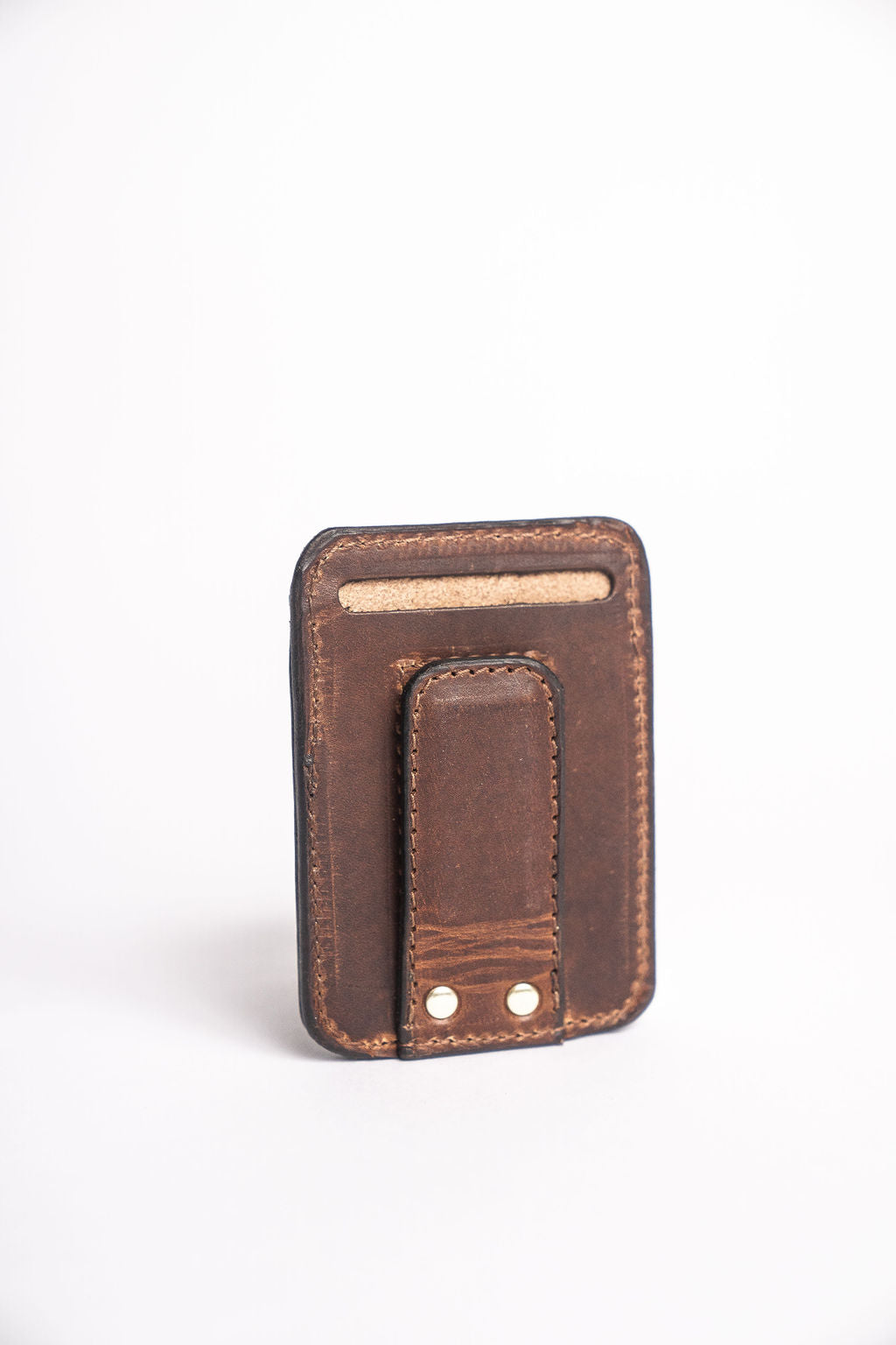 Brown Nut Magnetic Money Clip Wallet