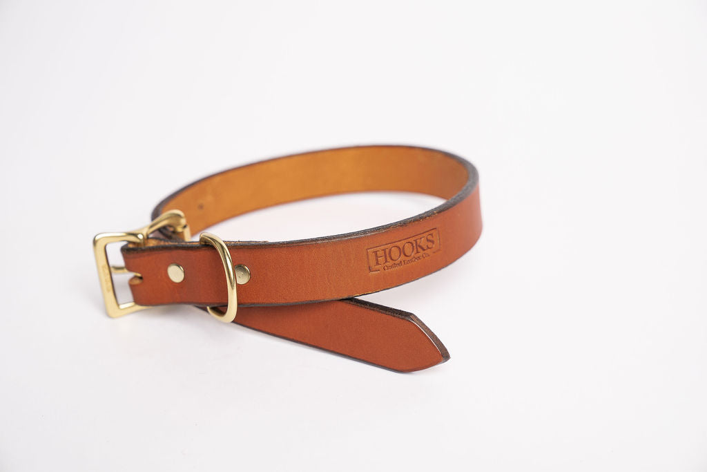 English Tan Bridle Dog Collar