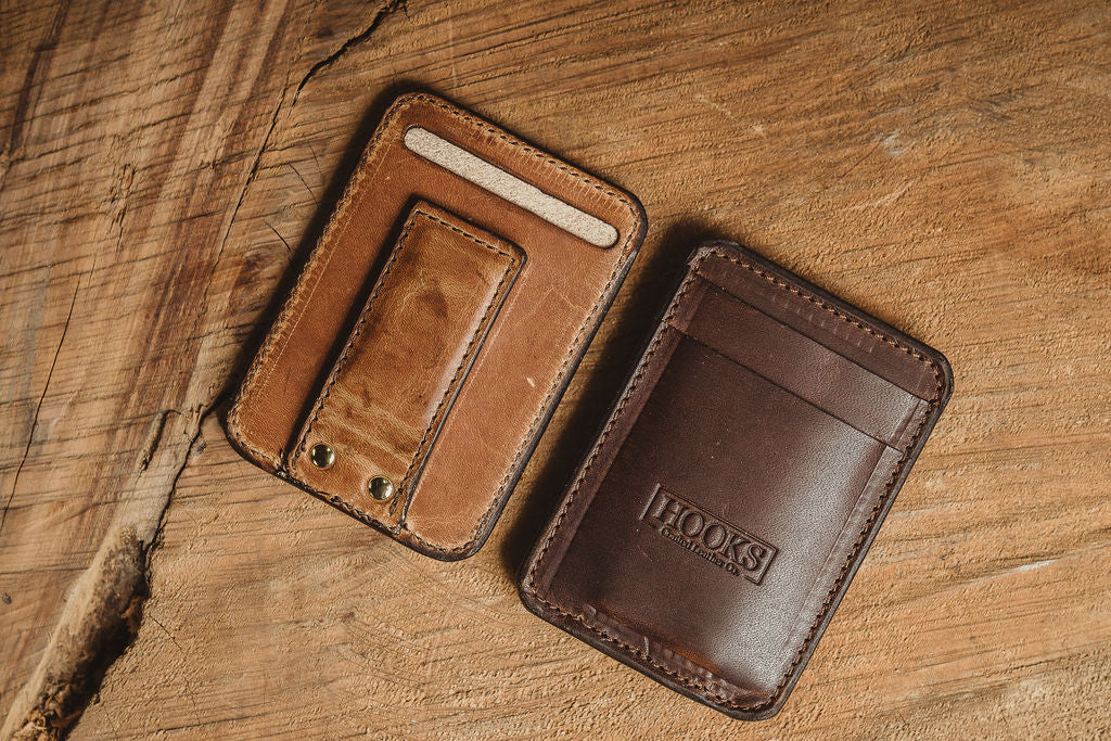 Brown Nut Magnetic Money Clip Wallet